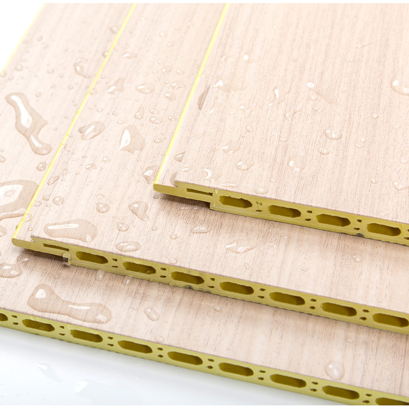 YXWPC609 9mm Ketebalan 60cm Lebar Ketebalan Instalasi Cepat Panel Dinding WPC Panel Dinding Terpadu Dinding Serat Kayu Bambu